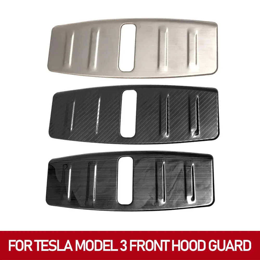 Už Tesla Model 3 Priekinis Dangtis Palangės Plokštės Guard Priekiniai Kamieno Užraktas Padengti Nerūdijančio Plieno Apsaugoti Juostelės Apdaila Nuotrauka 0